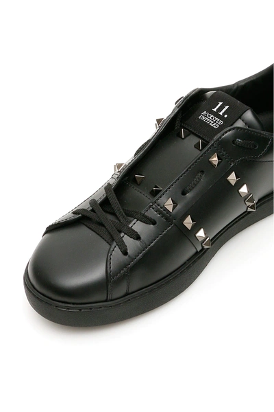 Shop Valentino Rockstud Untitled Sneakers In Black