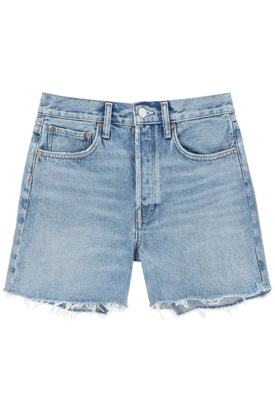 Shop Agolde Parker Long Shorts In Blue