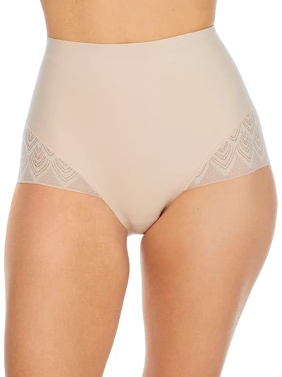 Shop Chantelle Lace High-waist Shaping Brief In Nude Blush