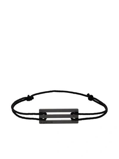 Shop Le Gramme Le 1.7 Cord Bracelet In Black