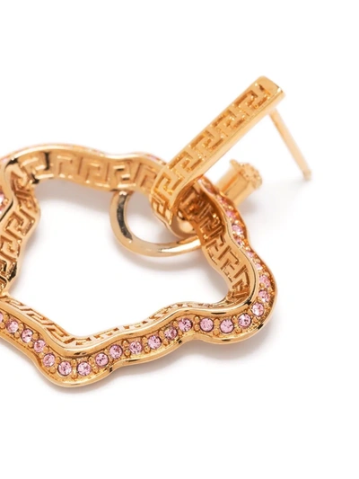 Shop Versace La Medusa Curve Earrings In Gold