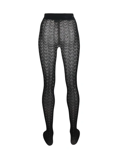 Shop Zadig & Voltaire Monogram-embroidered Tights In Black