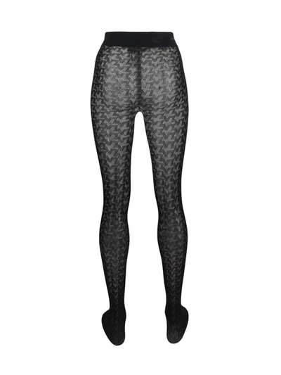 Zadig & Voltaire Monogram-embroidered Tights In Black