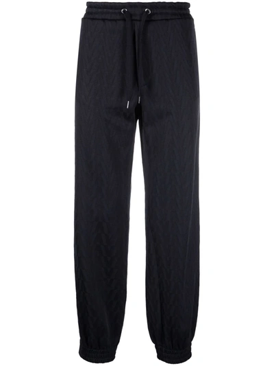 Shop Valentino Optical  Jacquard Track Pants In Blue