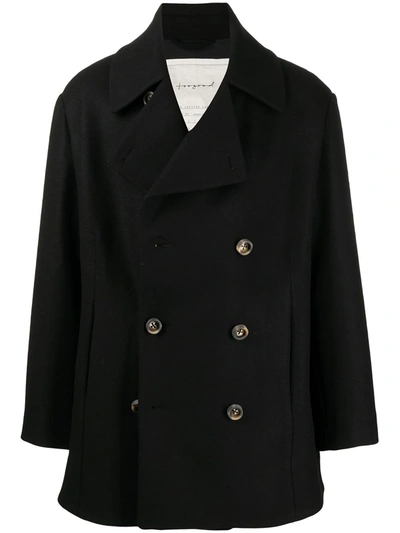 Shop Toogood The Acrobat Double-breasted Coat In Black