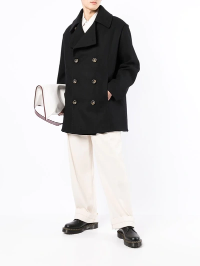 Shop Toogood The Acrobat Double-breasted Coat In Black