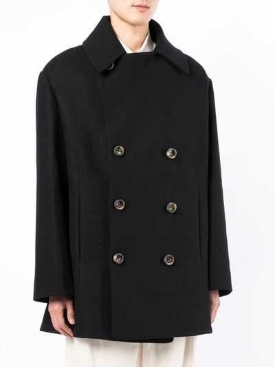 Shop Toogood The Acrobat Double-breasted Coat In Black
