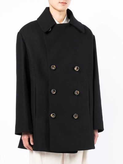 Toogood The Acrobat Double-breasted Coat In Black
