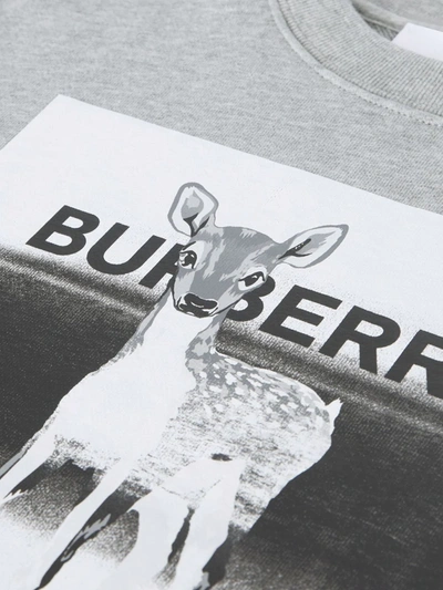 Shop Burberry Montage-print Cotton Sweatshirt In Grey