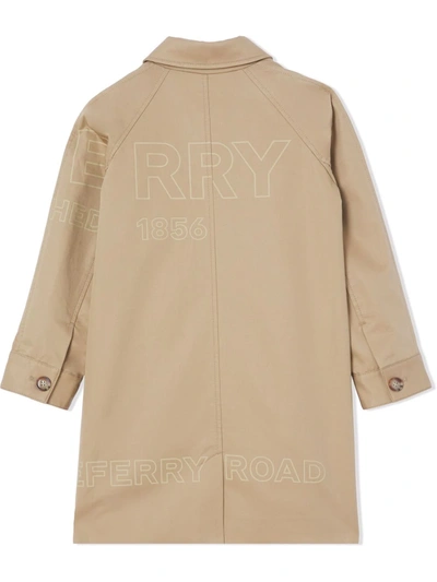 Shop Burberry Horseferry Print Cotton Twill Car Coat In Neutrals