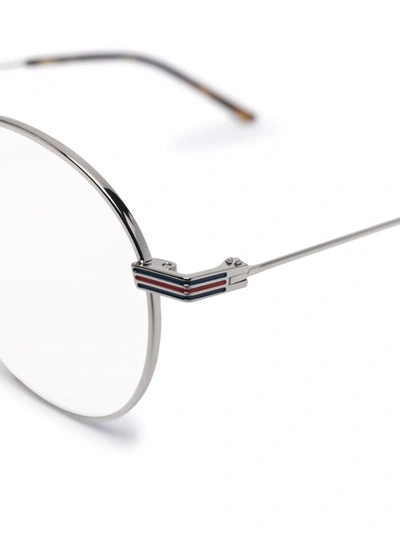 Shop Gucci Oval Round-frame Glasses In Silver