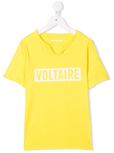 Zadig & Voltaire Teen Logo-print Short-sleeved T-shirt In Yellow