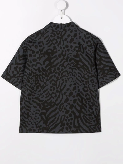 Shop Kenzo Printed Tiger-appliqué Shirt In Grey