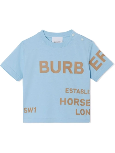 Shop Burberry Horseferry Print Cotton T-shirt In Blue