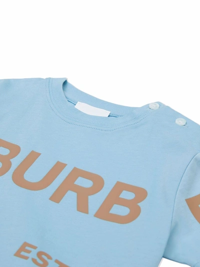 Shop Burberry Horseferry Print Cotton T-shirt In Blue