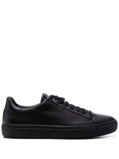 Shop Canali Low-top Leather Sneakers In Black