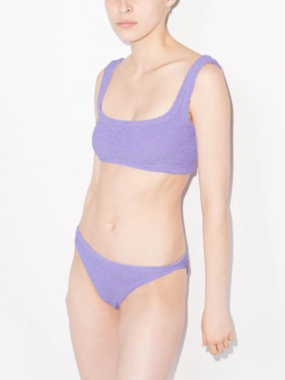 Shop Hunza G Xandra Textured Bikini Set In Purple