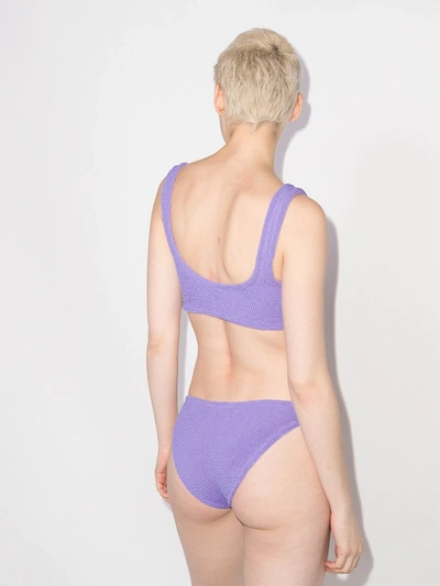 Shop Hunza G Xandra Textured Bikini Set In Purple
