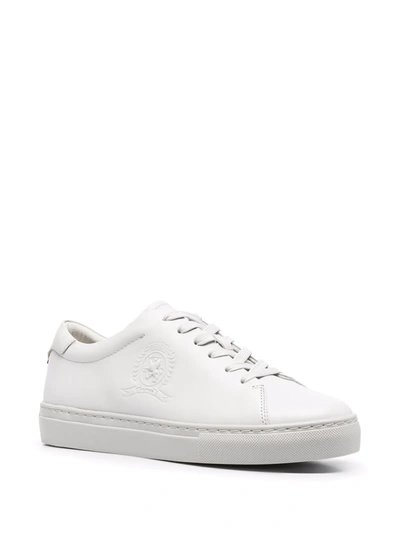 Shop Tommy Hilfiger Elevated Crest Low-top Sneakers In Grey