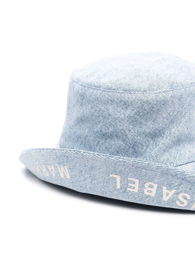 Shop Isabel Marant Loiena Denim Bucket Hat In Blue