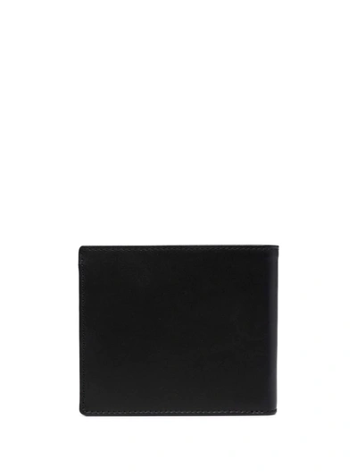 Apc Logo Print Leather Billfold Wallet In Black
