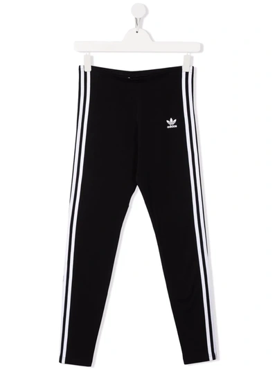 Shop Adidas Originals Teen Adicolor 3-stripes Cotton Leggings In Black