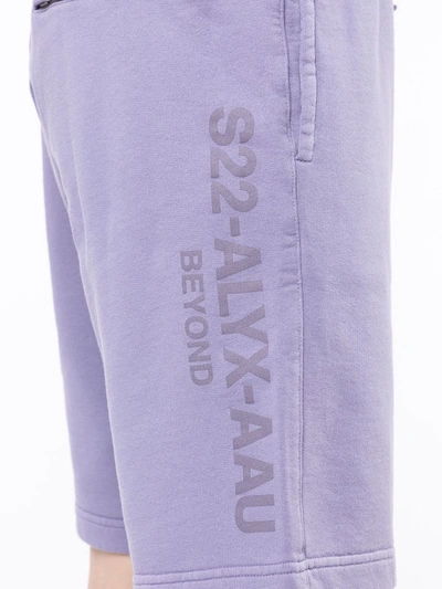 Shop Alyx Logo-print Shorts In Purple