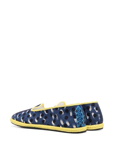 Shop Pierre-louis Mascia Mix-print Slip-on Loafers In Blue