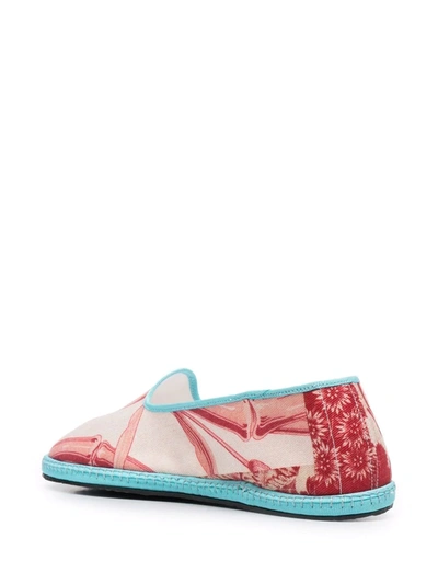 Shop Pierre-louis Mascia Mix-print Slip-on Loafers In Red