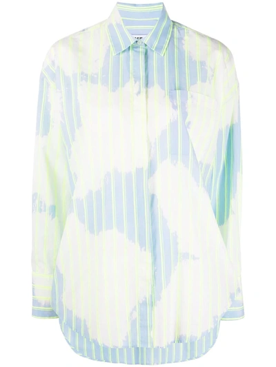 Shop Msgm Cloud-striped Print Shirt In Blue