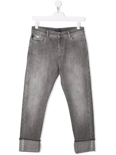 Shop Emporio Armani Mid-rise Skinny Jeans In Grey