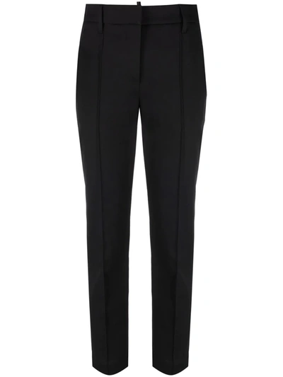 Shop Brunello Cucinelli Cropped Slim-cut Trousers In Black