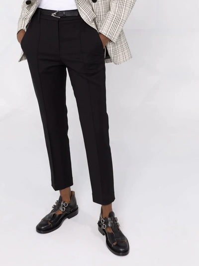 Shop Brunello Cucinelli Cropped Slim-cut Trousers In Black