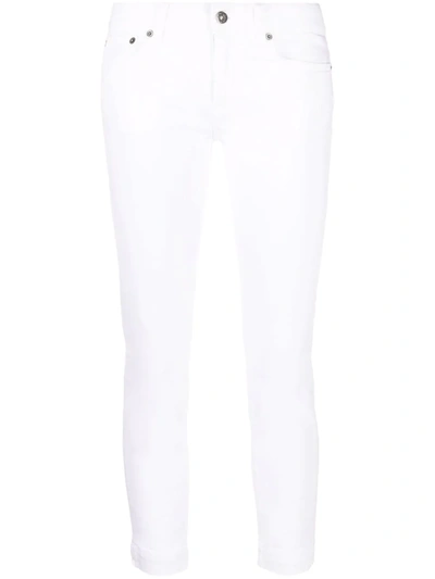 Shop Dondup Cropped Denim Jeans In White
