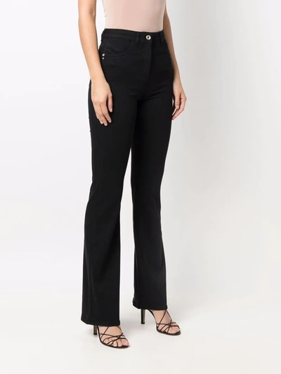 Patrizia Pepe High-rise Flared Jeans In Black
