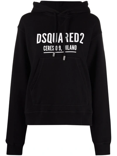 Shop Dsquared2 Logo-print Pullover Hoodie In Black