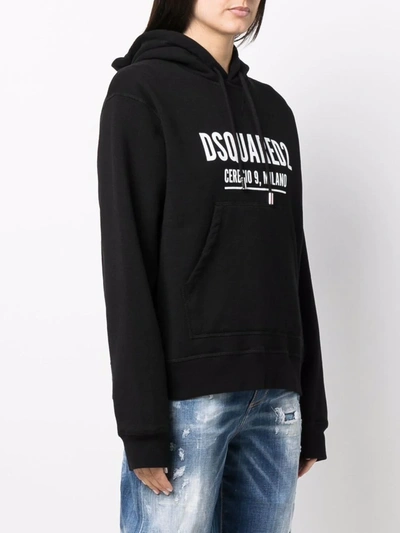Shop Dsquared2 Logo-print Pullover Hoodie In Black