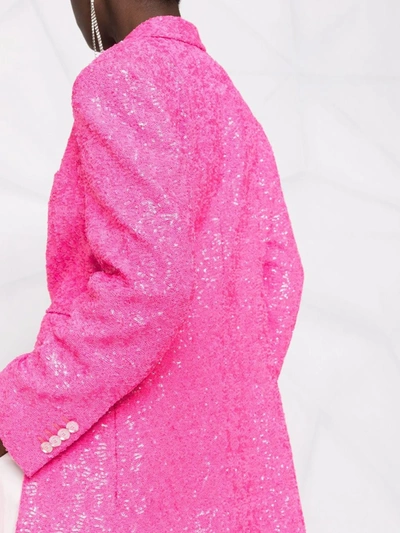 Shop Dolce & Gabbana Sequin Single-breasted Blazer In Pink