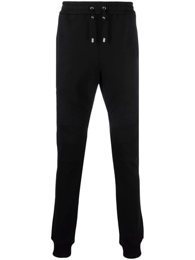 Shop Balmain Monogram-print Sweatpants In Black