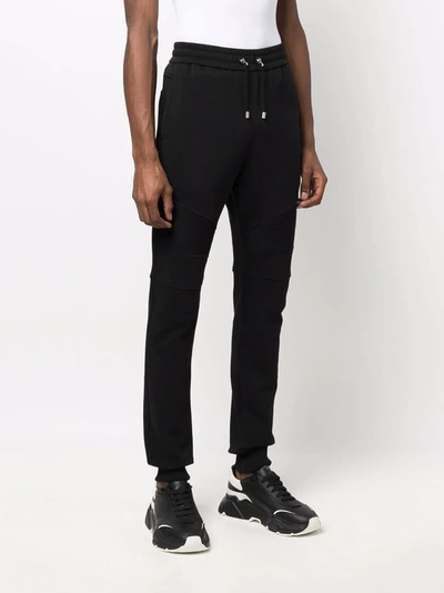 Shop Balmain Monogram-print Sweatpants In Black