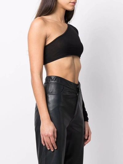 Shop Rick Owens One-sleeve Cropped Top In Black