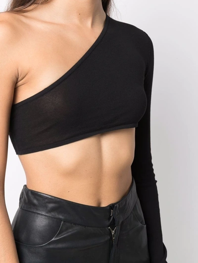 Shop Rick Owens One-sleeve Cropped Top In Black