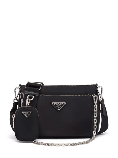 Shop Prada Re-nylon Shoulder Bag In Black