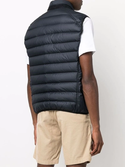 Shop Brioni Quilted-finish Down Gilet In Blue