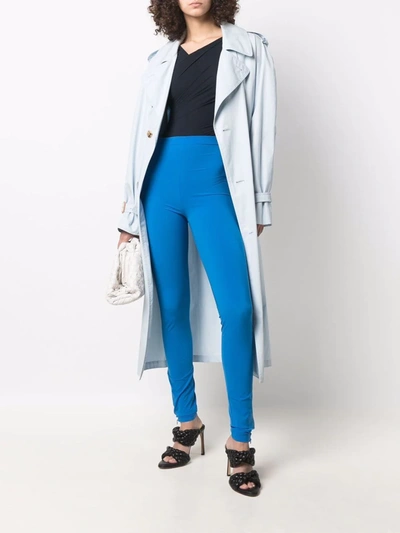 Shop Nina Ricci Mid-rise Leggings In Blue