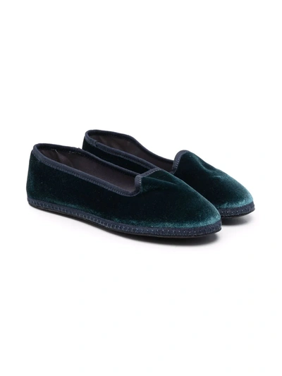 Shop Siola Slip-on Velvet Loafers In Green