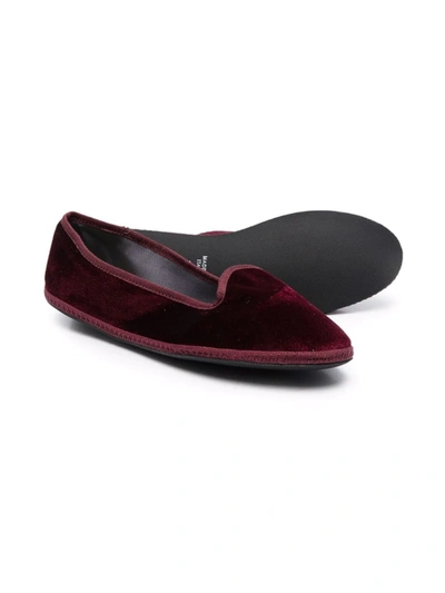 Shop Siola Teen Slip-on Velvet Loafers In Red