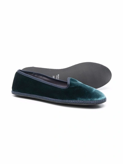 Shop Siola Slip-on Velvet-effect Loafers In Green