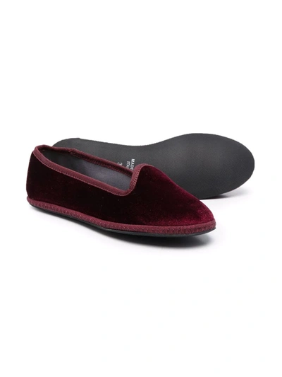 Siola Teen Velvet-effect Slip-on Loafers In Red