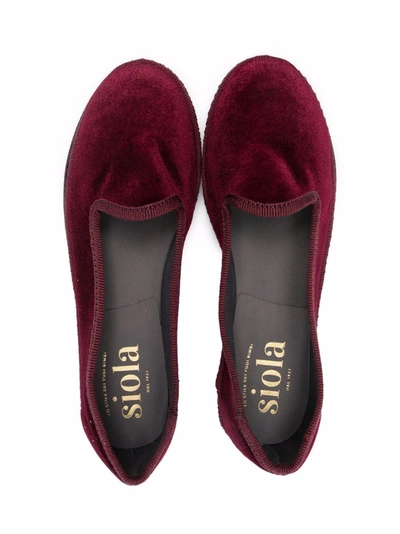 Shop Siola Slip-on Velvet Loafers In Red